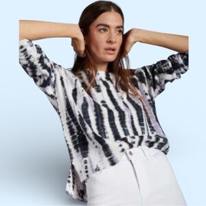 Sanctuary Sunsetter Tie Dye Sweater in Ice Lilac/Black Tie Dye Size Medium